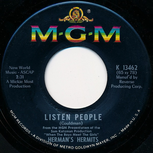 Herman's Hermits - Listen People / Got A Feeling (7", Single)