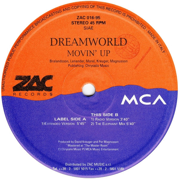 Dreamworld - Movin' Up (12")
