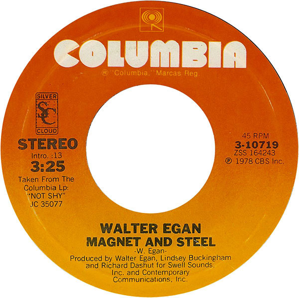 Walter Egan - Magnet And Steel / Tunnel O' Love (7", Styrene, Ter)