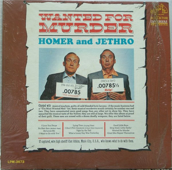 Homer And Jethro - Wanted For Murder (LP, Album, Mono)