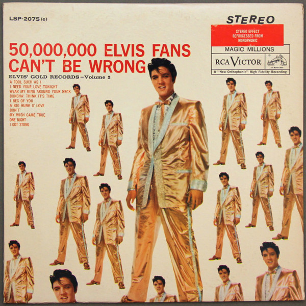 Elvis Presley - 50,000,000 Elvis Fans Can't Be Wrong (Elvis' Gold Records, Volume 2) (LP, Comp, RE, Roc)