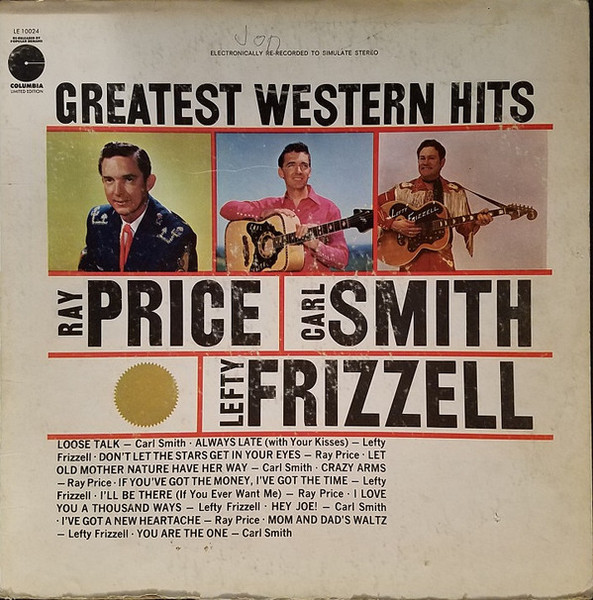 Ray Price / Carl Smith (3) / Lefty Frizzell - Greatest Western Hits Volume 1 (LP, Comp, RE)