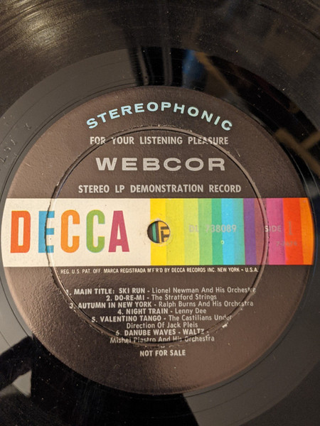 Various - Webcor Demonstration Record (LP, Comp, Promo)