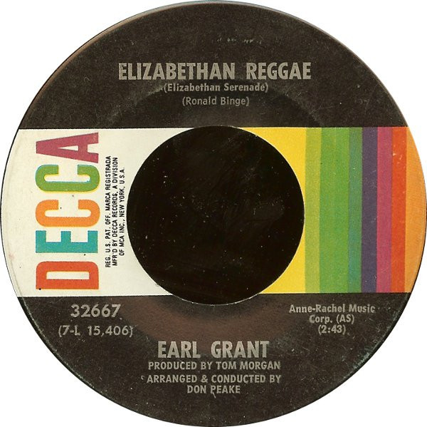 Earl Grant - Elizabethan Reggae / Grant's Pass (7")