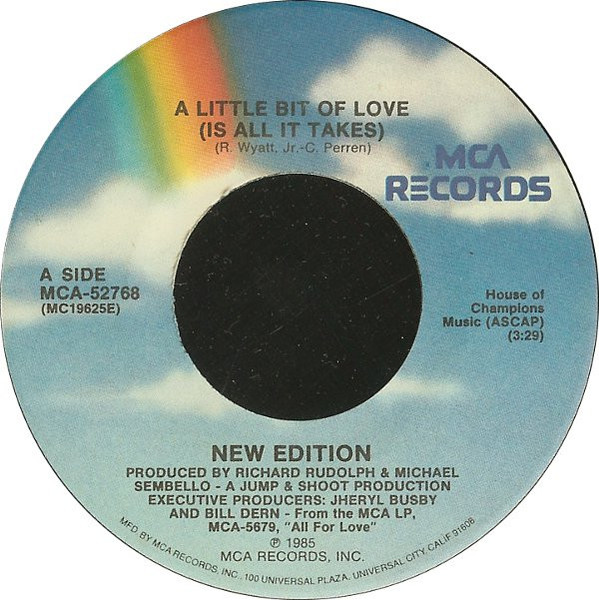 New Edition - A Little Bit Of Love (Is All It Takes) / Sneakin' Around (7")