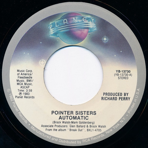 Pointer Sisters - Automatic (7", Single, Ind)