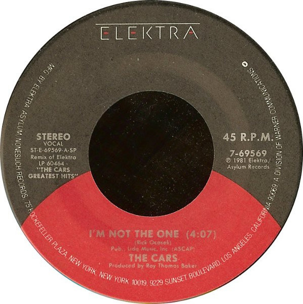 The Cars - I'm Not The One (7")