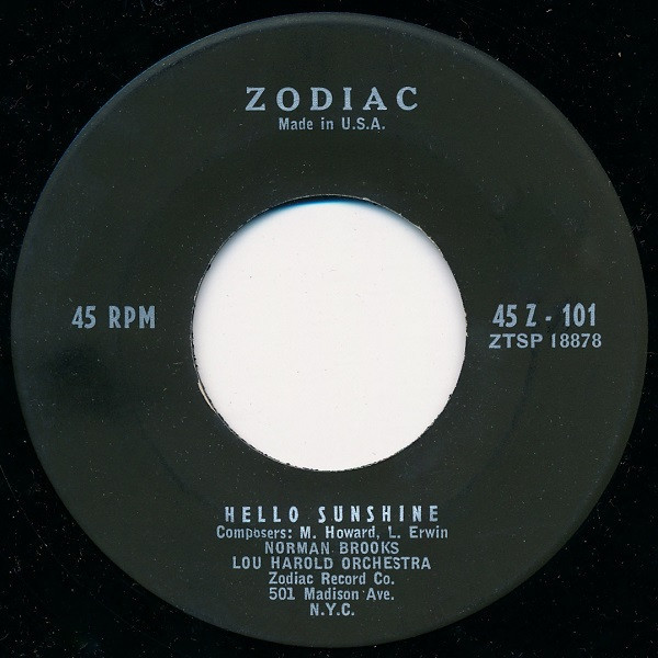 Norman Brooks - Hello Sunshine / You're My Baby (7", Single)