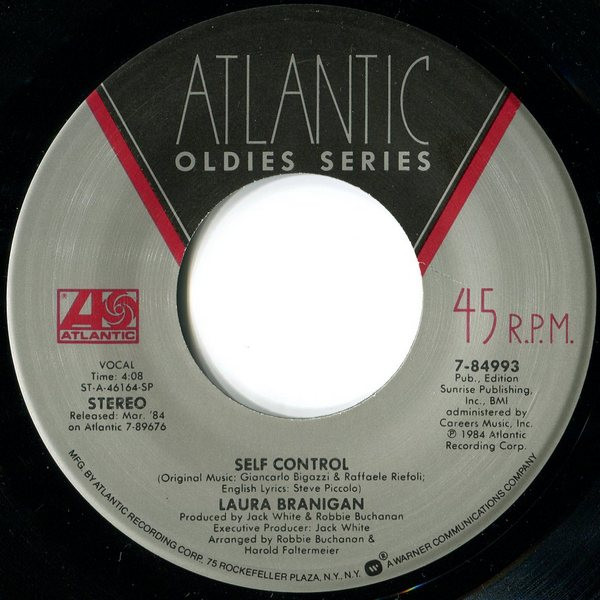 Laura Branigan - Self Control / The Lucky One (7", Single)