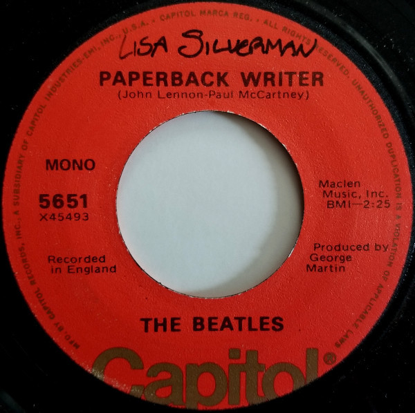 The Beatles - Paperback Writer (7", Single, Mono, RP, Los)