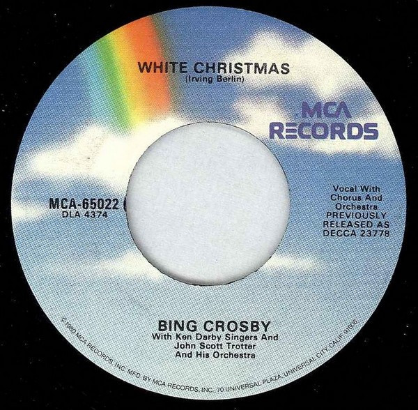 Bing Crosby - White Christmas / God Rest Ye Merry Gentlemen (7", Single, RE, RP, Glo)