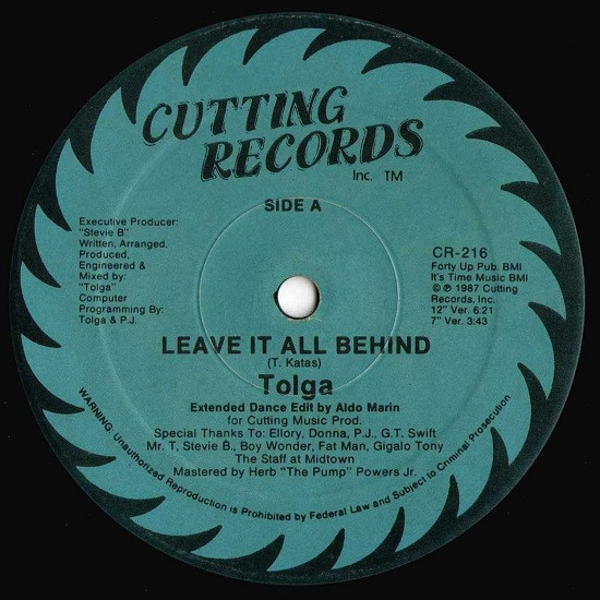 Tolga (2) - Leave It All Behind (12", Single)