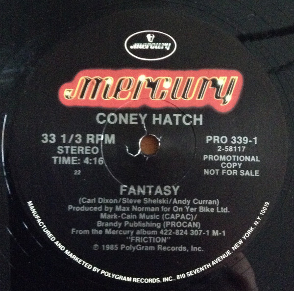 Coney Hatch - Fantasy (12", Single, Promo)