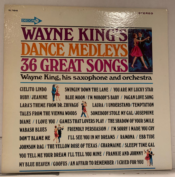 Wayne King His Saxophone And Orchestra* - Wayne King's Dance Medleys (LP, Album, Glo)