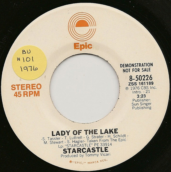 Starcastle - Lady Of The Lake (7", Single, Mono, Promo)