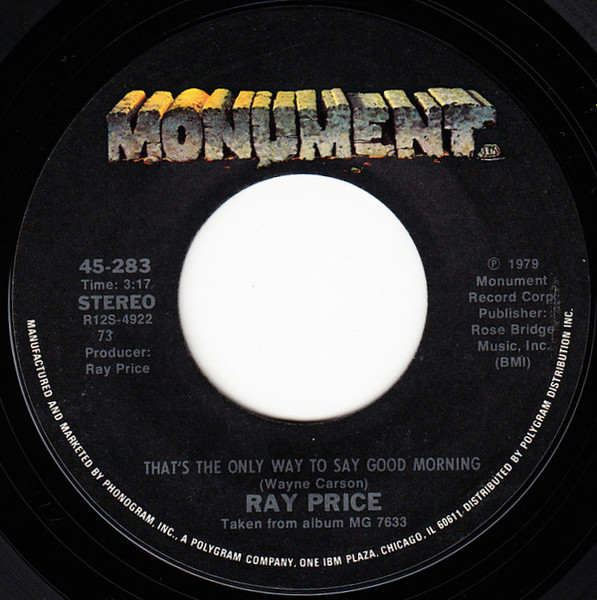 Ray Price - All The Good Things Are Gone (7", Styrene, 73 )