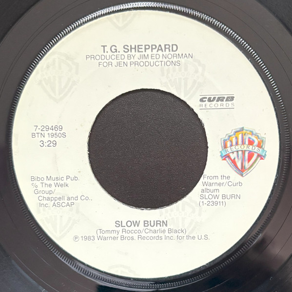 T.G. Sheppard - Slow Burn / First Things First (7", Single, Jac)