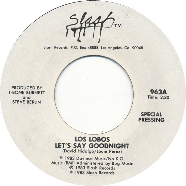 Los Lobos - Let's Say Goodnight / Come On Let's Go (7", Single)