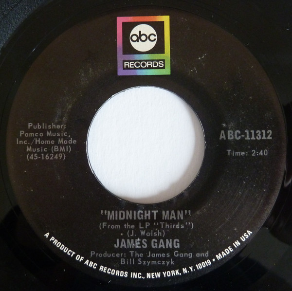 James Gang - Midnight Man / White Man - Black Man (7", Single)