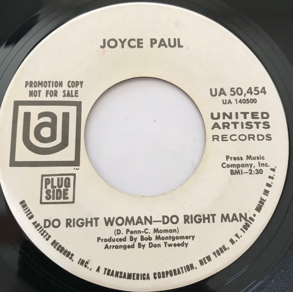 Joyce Paul - Do Right Woman - Do Right Man / You Didn't Come Home Last Night (7", Promo)