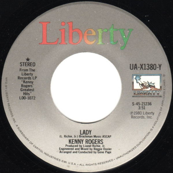 Kenny Rogers - Lady (7", Spe)