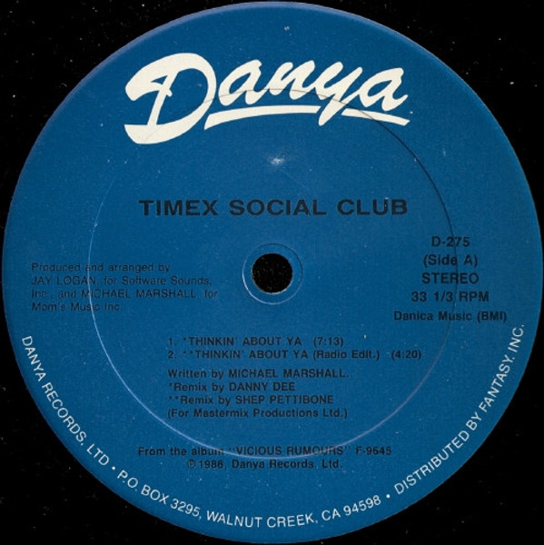 Timex Social Club - Thinkin' About Ya (12", Single)