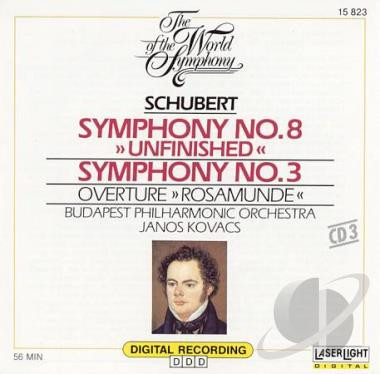 Budapest Philharmonic Orchestra*, Janos Kovacs*, Schubert* - Symphony No. 8 "Unfinished" / Symphony No. 3 / Overture "Rosamunde" (CD, Album, Comp)