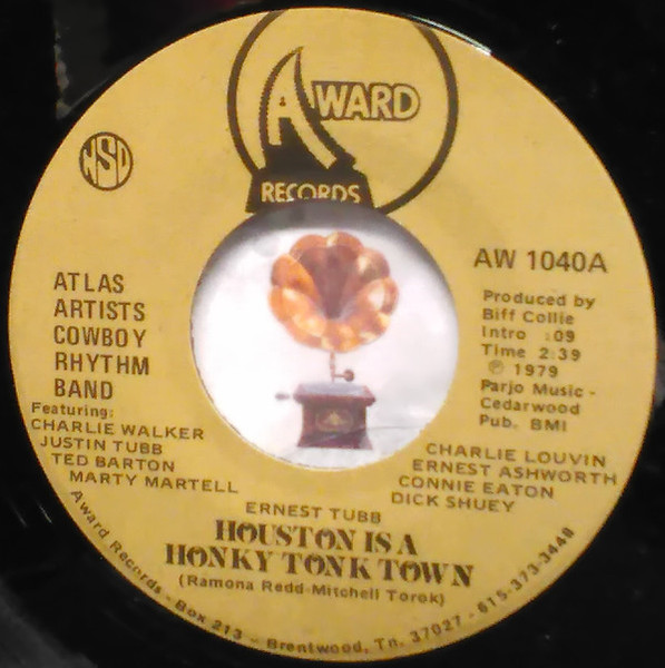 Atlas Artist Cowboy Rhythm Band - Houston Is A Honky Tonk Town (7")