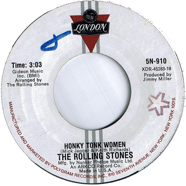 The Rolling Stones - Honky Tonk Women / You Can't Always Get What You Want (7", Single, RE)