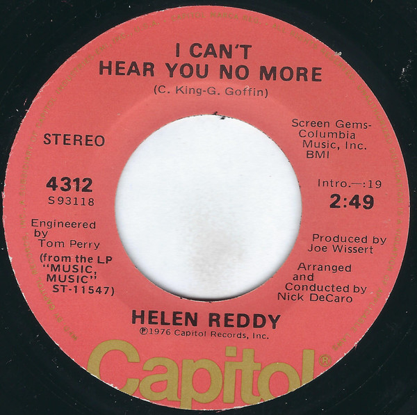 Helen Reddy - I Can't Hear You No More (7", Single)