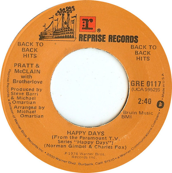 Pratt & McClain With Brotherlove - Happy Days / Devil With A Blue Dress (7", Single)