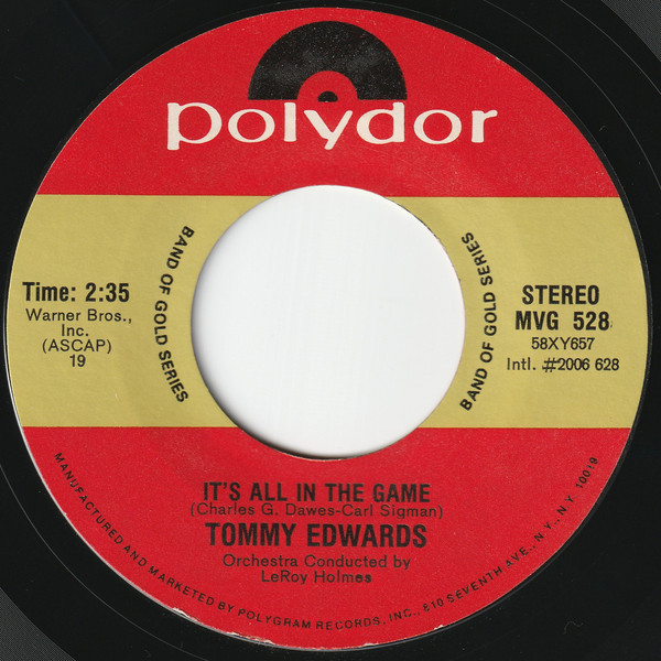 Tommy Edwards - It's All In The Game / Love Is All We Need (7", Single, RE, 19 )