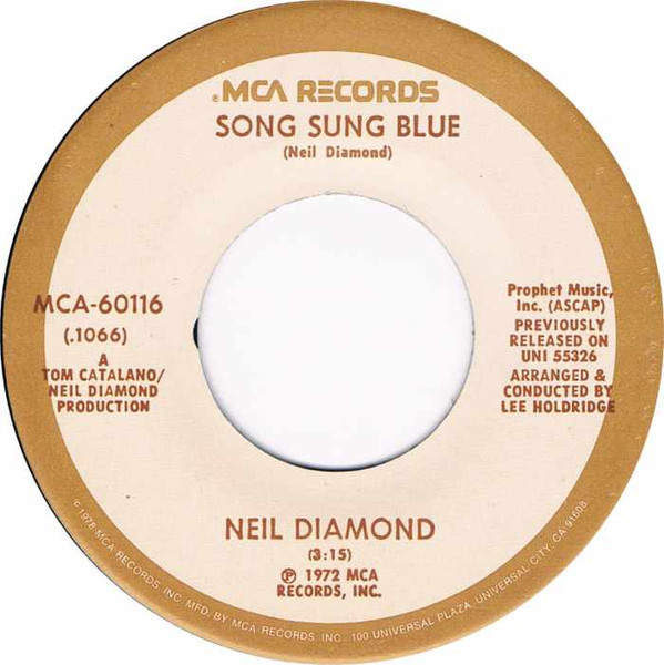 Neil Diamond - Song Sung Blue / Gitchy Goomy (7", RE)