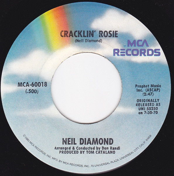 Neil Diamond - Cracklin' Rosie / He Ain't Heavy... He's My Brother (7", Single, RE, Pin)