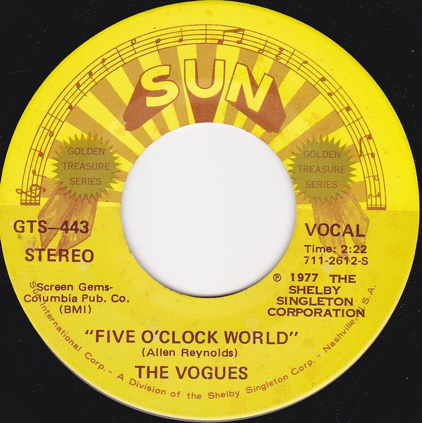 The Vogues - Five O'Clock World / My Special Angel (7", Single)