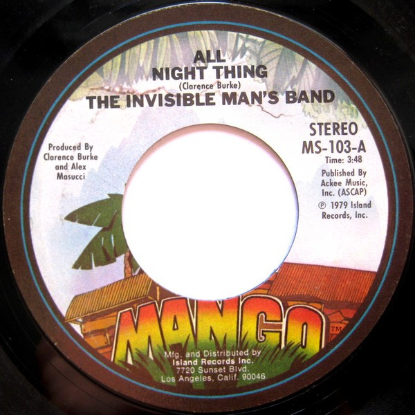 The Invisible Man's Band* - All Night Thing (7", Single, Styrene, Pit)