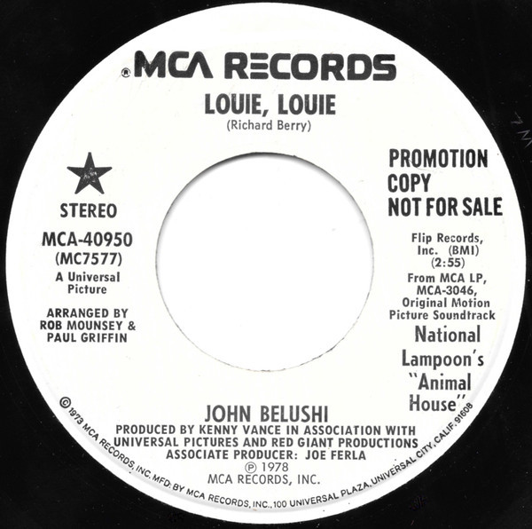 John Belushi - Louie, Louie (7", Single, Promo)