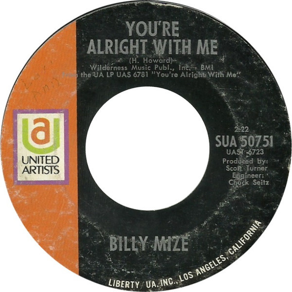 Billy Mize - You're Alright With Me / I Forgot More Than You'll Ever Know (7", Single)