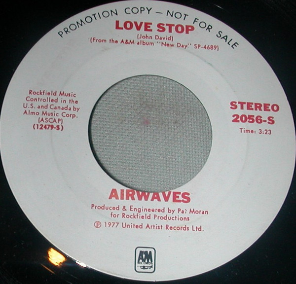 Airwaves (4) - Love Stop (7", Mono, Promo)