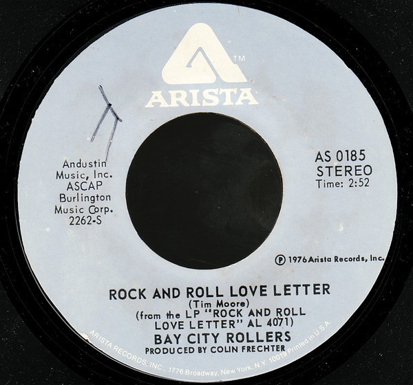 Bay City Rollers - Rock And Roll Love Letter (7", Single, Styrene, PRC)