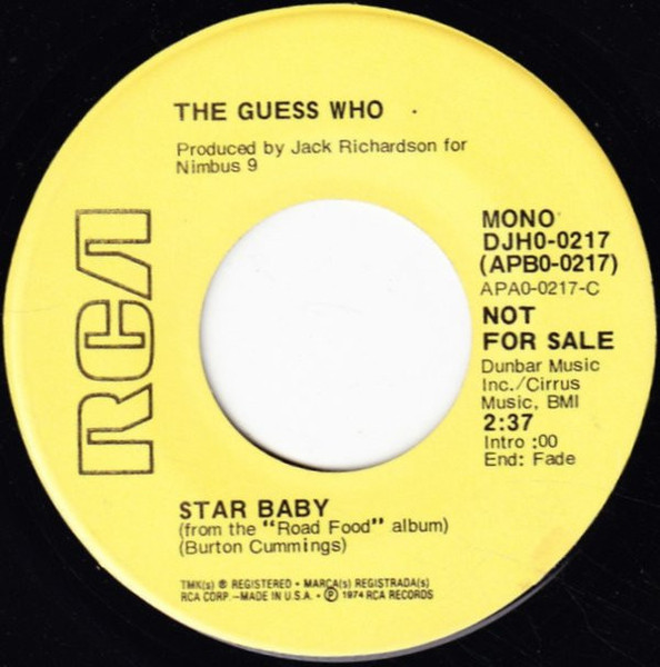 The Guess Who - Star Baby (7", Promo, Ind)