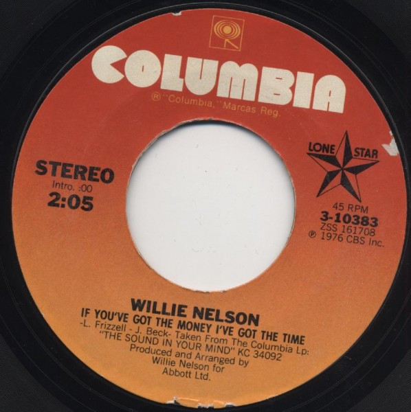 Willie Nelson - If You've Got The Money I've Got The Time / The Sound In Your Mind (7", Single, Styrene, Ter)