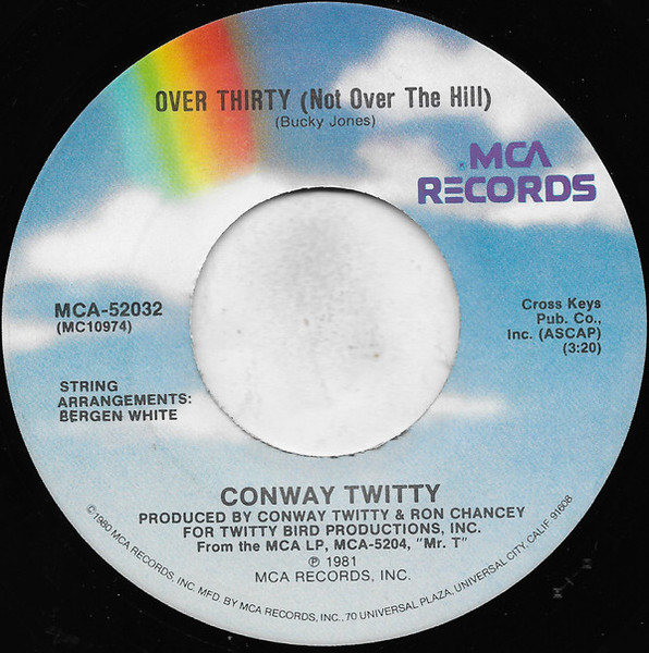 Conway Twitty - Over Thirty (Not Over The Hill) (7", Pin)