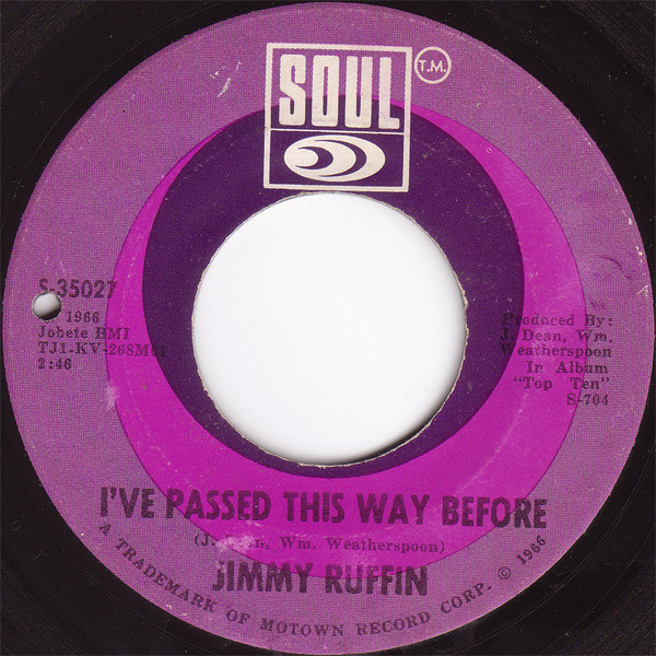 Jimmy Ruffin - I've Passed This Way Before / Tomorrow's Tears (7", Single, Ame)