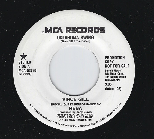 Vince Gill, Reba McEntire - Oklahoma Swing (7", Single, Promo)