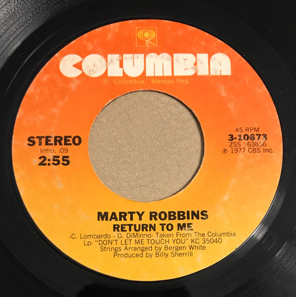 Marty Robbins - Return To Me (7", Single, Styrene, Ter)
