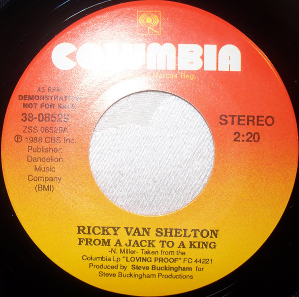 Ricky Van Shelton - From A Jack To A King (7", Promo)
