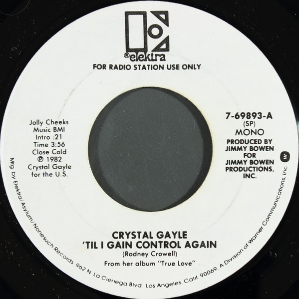 Crystal Gayle - 'Til I Gain Control Again (7", Single, Mono, Promo)
