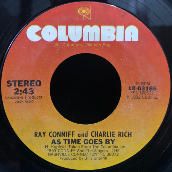 Ray Conniff And Charlie Rich - As Time Goes By (7", Single)