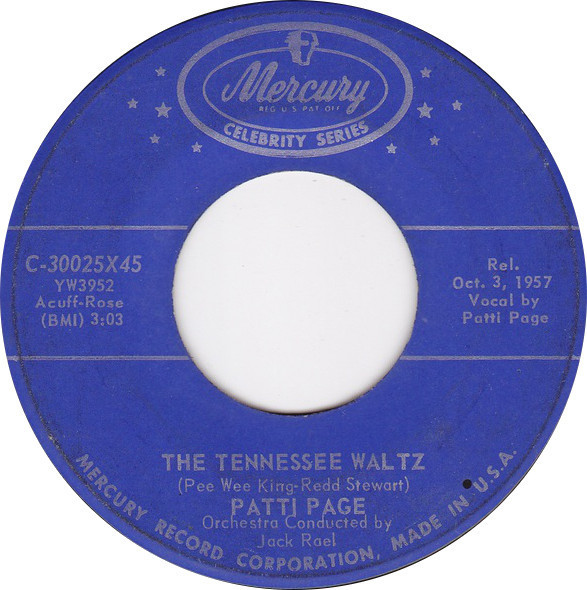 Patti Page - The Tennessee Waltz / With My Eyes Wide Open I'm Dreaming (7", Single, RE)
